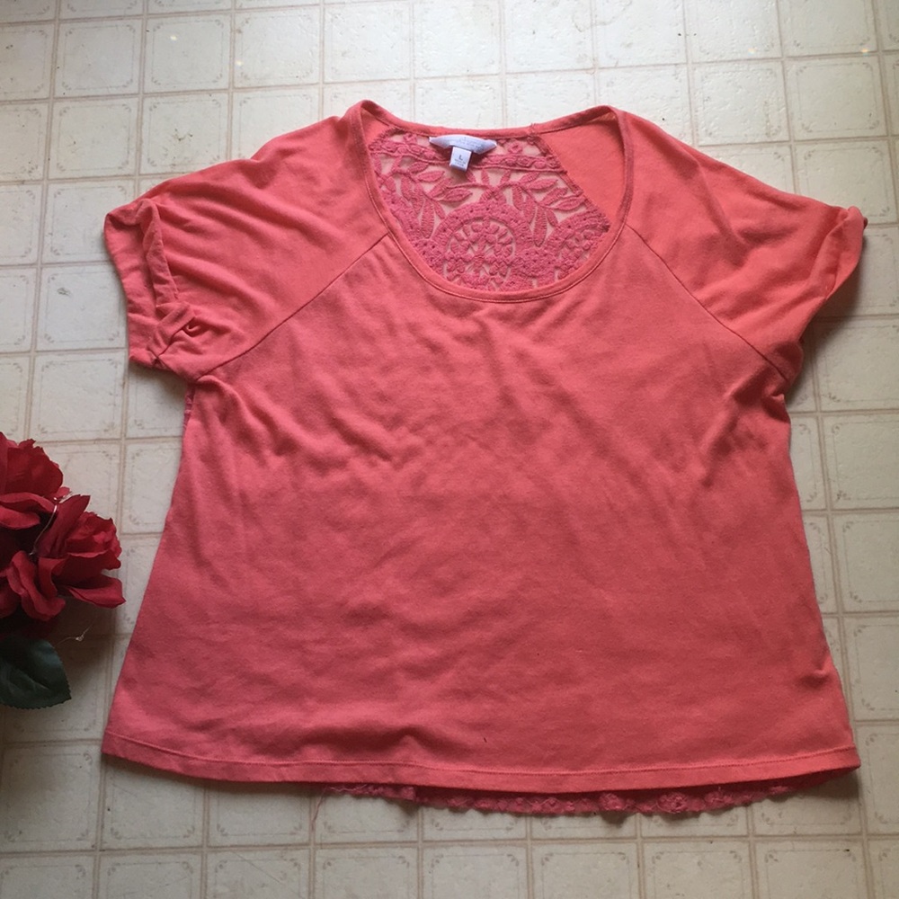 See-through pink/salmon colored shirt